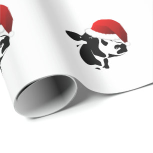 Cadeau Vache à Père Noël de papier d'emballage pour No