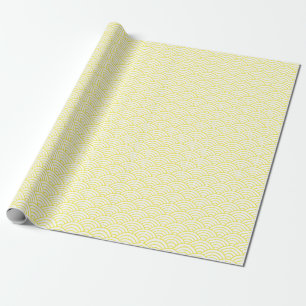 Cadeau Vagues japonaises, jaunes sur le papier