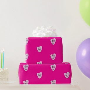 Cadeau Valentine's Day Envelopper le papier Coeurs roses 