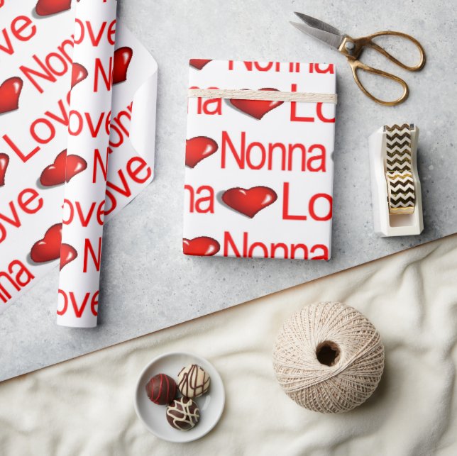 Cadeau Valentine's Day Envelopper Papier Amour Nonna Hear (Artisanat)