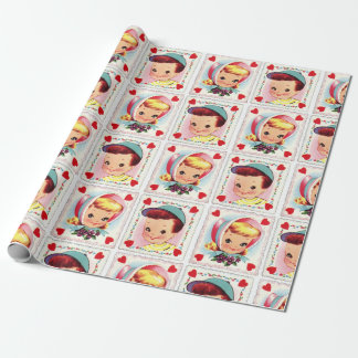 Cadeau Valentine's Day Wrapping Papier Retro