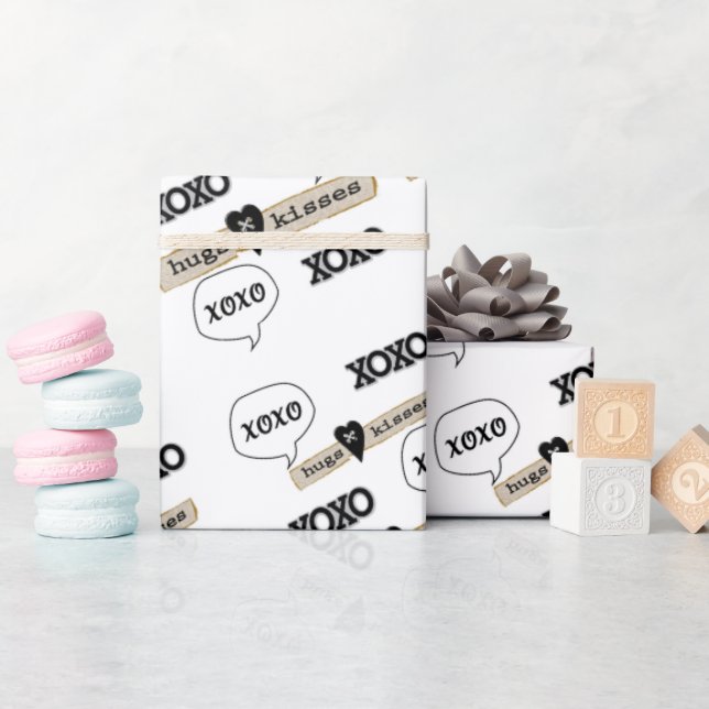 Cadeau Valentine's Day Wrapping Papier Xoxo Coeurs (Baby Shower)