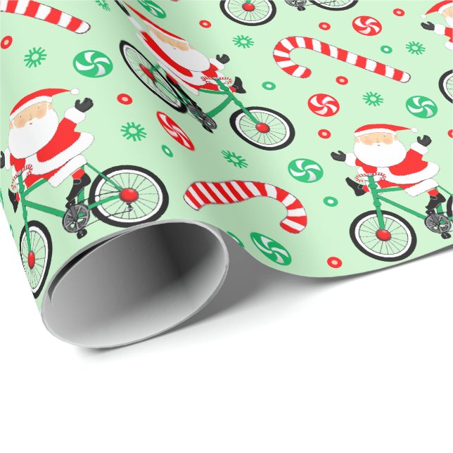 Cadeau Vélo Vacances Papier d'enveloppement de Noël (Coin rond)