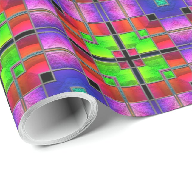 Cadeau Verre collé Art 8 Papier à envelopper (Coin rond)