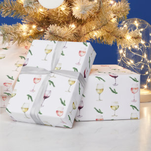 Cadeau Verres à vin Noël Papier d'emballage de nouveauté