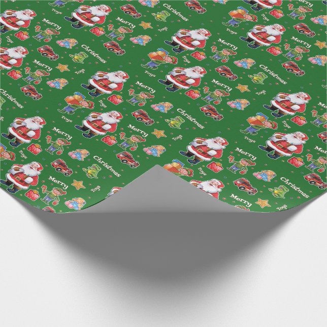 Cadeau Vert de papier d'emballage des jouets et des elfes (Coin)