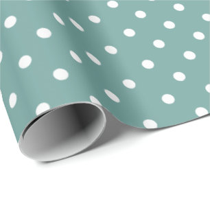 Cadeau Vert mousse Papier à enveloppement à points Pol