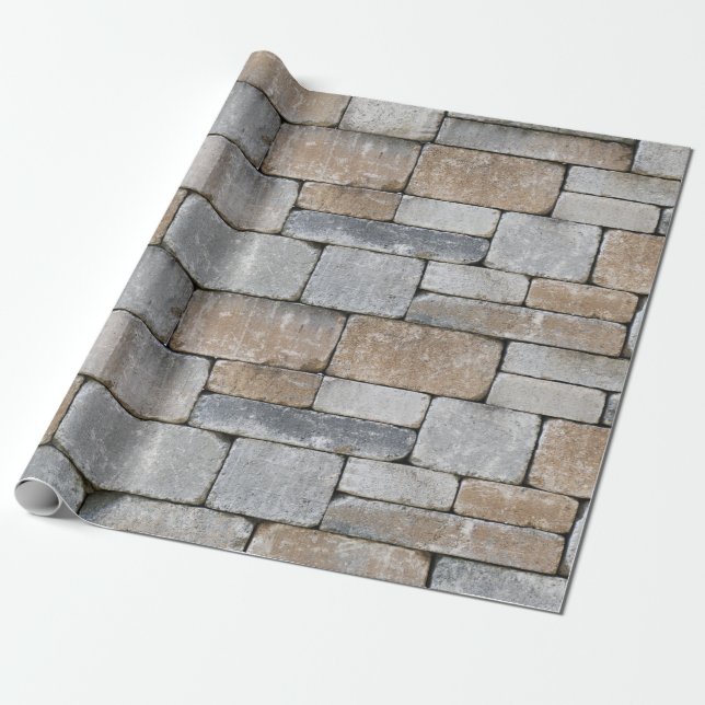 Cadeau vieux papier d'emballage de mur de brique (Déroulé)