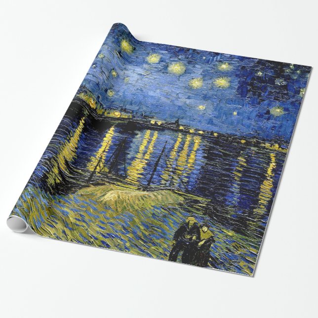 Cadeau Vincent Van Gogh Starry Nuit 1888 Papier d'envelop (Déroulé)