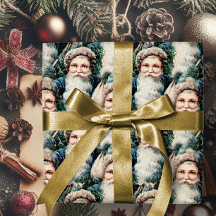 Cadeau Vintage Père Noël Joyeux papier d'enveloppement de