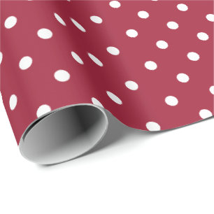 Cadeau Violet Papier blanc à enveloppement à points Pol