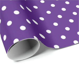 Cadeau Violet violet Papier blanc à enveloppement à poi