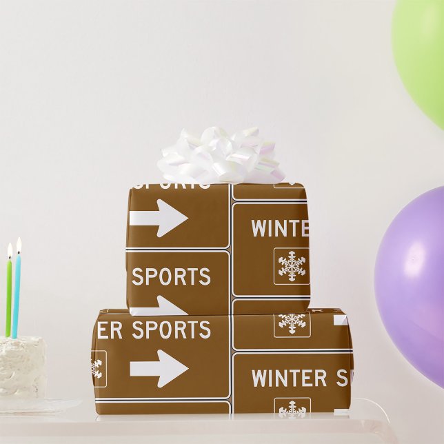 Cadeau Voie de sports d'hiver Papier à envelopper (Créateur téléchargé)