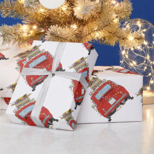 Cadeau Voiture rouge avec cadeaux de Noël Papier à envelo