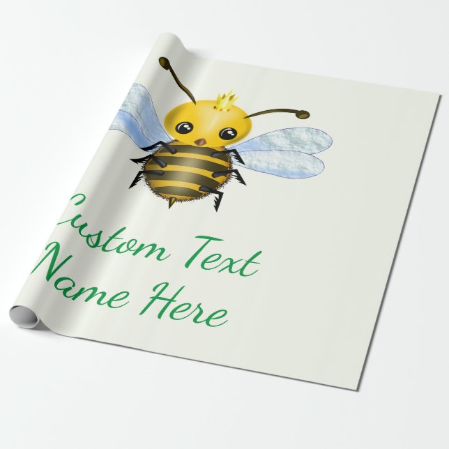 Cadeau Votre nom de texte Papier d'enveloppement pour béb (Déroulé)