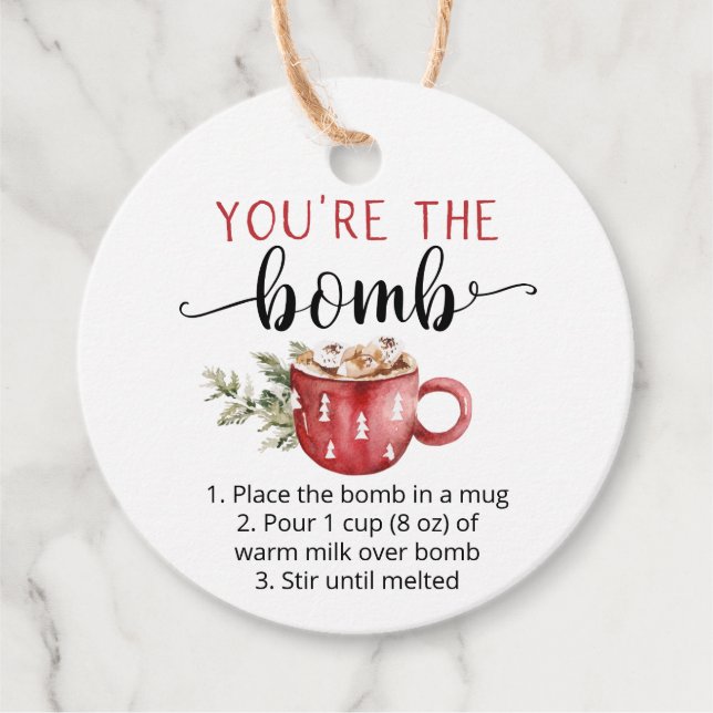 Cadeau Vous êtes le chocolat chaud bombe étiquettes de ch (Devant)
