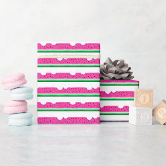 Cadeau Watermelon mord du papier d'emballage d'été rayure