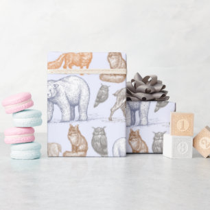 Cadeau Woodland Créatures Rustic Holiday Wrapper Papier