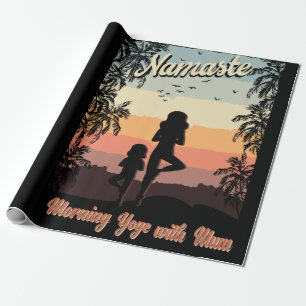 Cadeau yoga du matin avec papier d'emballage pour maman