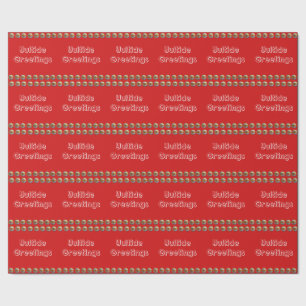 Cadeau Yuletide Salutations papier d'enveloppement rouge