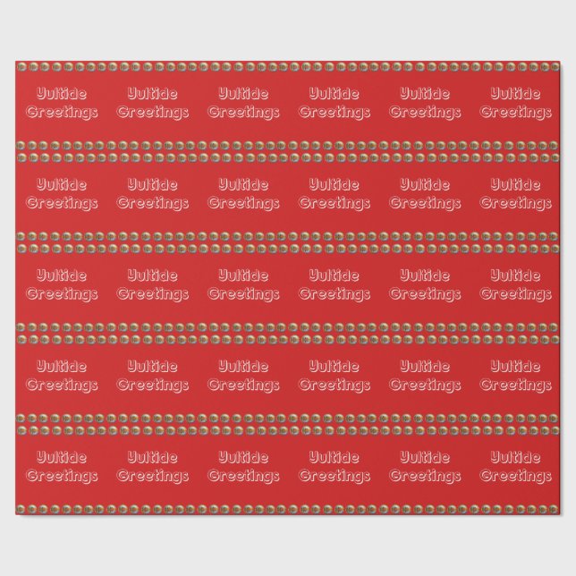 Cadeau Yuletide Salutations papier d'enveloppement rouge (Couture)