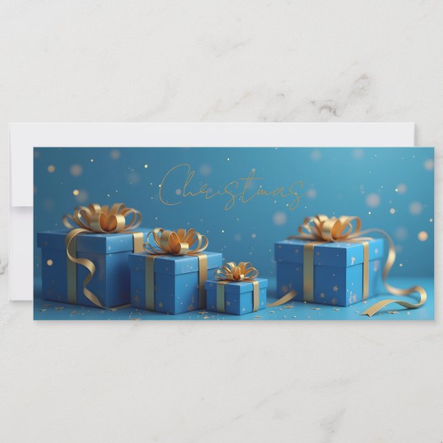 cadeaux bleus, rubans dorés (Devant)