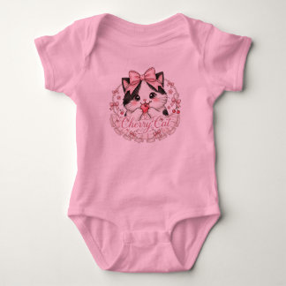 Cadeaux Body Bébé Mignon Chat Cerise Coquette