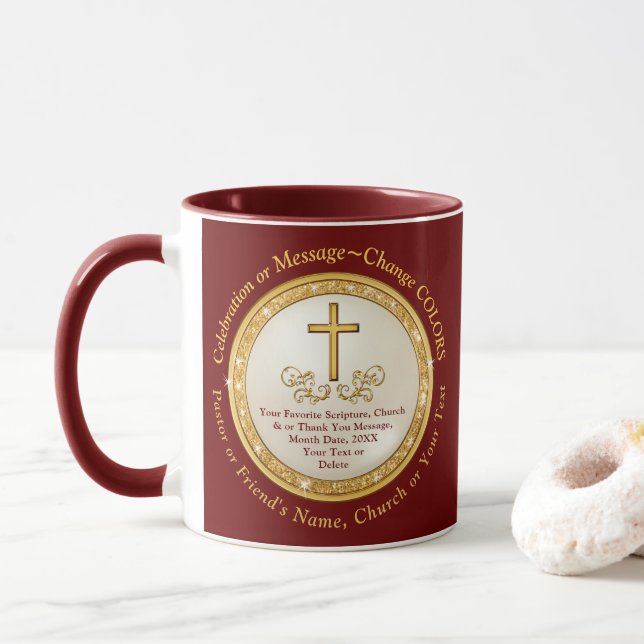 Cadeaux Chrétiens Personnalisés, Mugs Écritures (Avec donut)