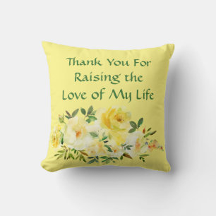 Cadeaux de belle-mère Fête des mères Jaune Coussin