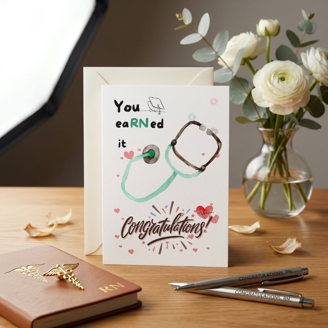 Cadeaux de carte de fin d'études d'infirmière mign (Cute Nurse Graduation Card Gifts, Lovely RN)