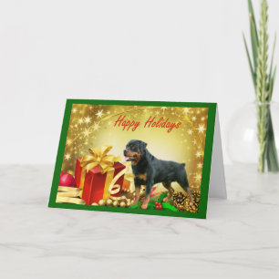 Cadeaux de carte de Noël de rottweiler