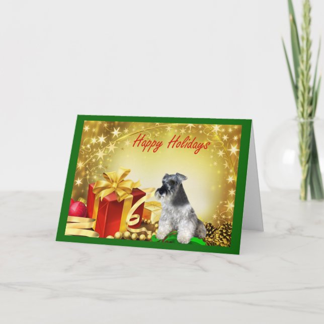Cadeaux de carte de Noël de Schnauzer miniature (Devant)