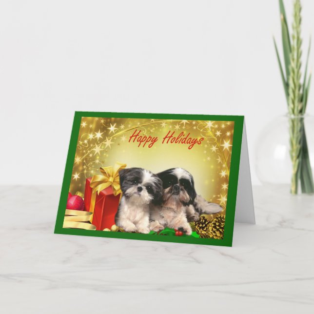 Cadeaux de carte de Noël de Shih Tzu (Devant)