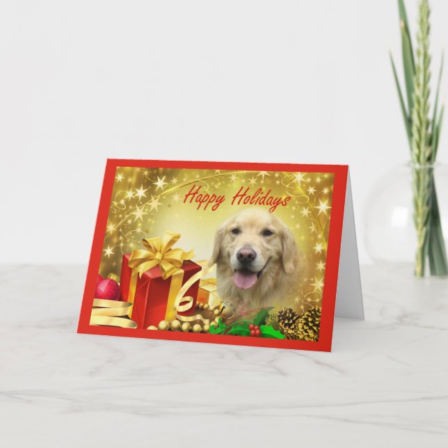 Cadeaux de cartes de Noël Golden Retriever (Devant)