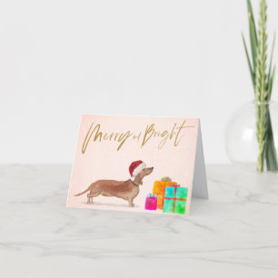 Cadeaux de Chiens de Noël Joyeux Carte Bright