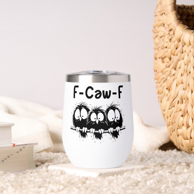 Cadeaux de citation d'oiseau drôle F-Caw-F  (Salon (pivotée))