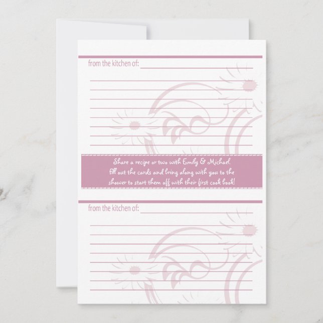 Cadeaux de douche de mariage et cartes de recette  (Devant)