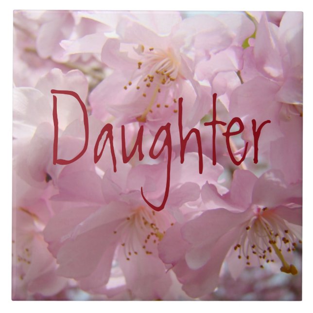 Cadeaux de fille Carreaux Fleurs de Fleur Rose (Devant)