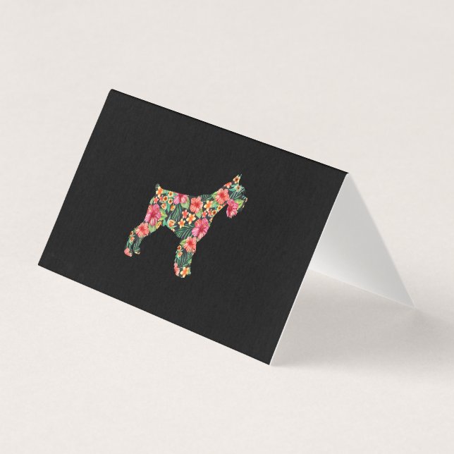 Cadeaux de fleurs de Schnauzer Silhouette de chien (Front)
