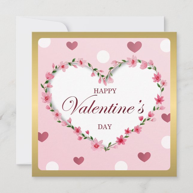 Cadeaux de la Saint-Valentin Cœurs Floraux Rose Ro (Devant)