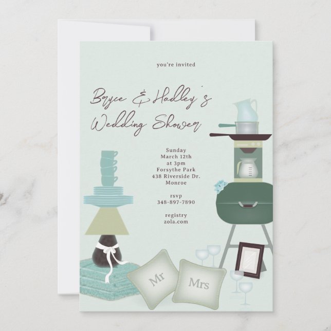 Cadeaux de mariage Douche Invitation (Devant)