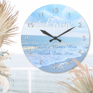 Cadeaux de Mariage Thème Plage, Horloge Murale Pla
