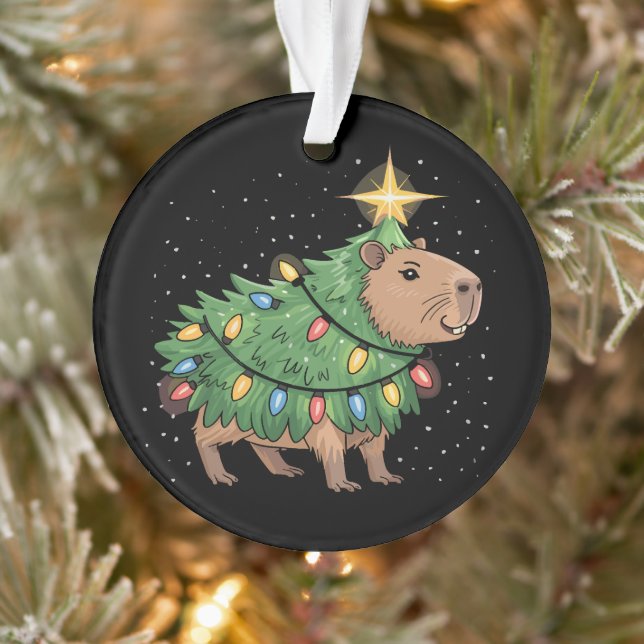 Cadeaux de Noël Capybara Capy Arbre de Noël drôle (Arbre)