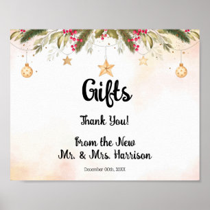 Cadeaux de Noël Fête des mariées Poster Mariage