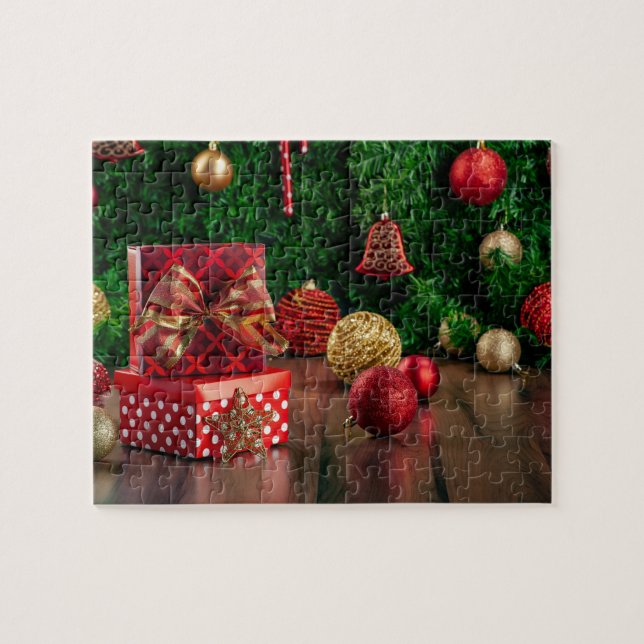 Cadeaux de Noël Puzzle rouge (Horizontal)