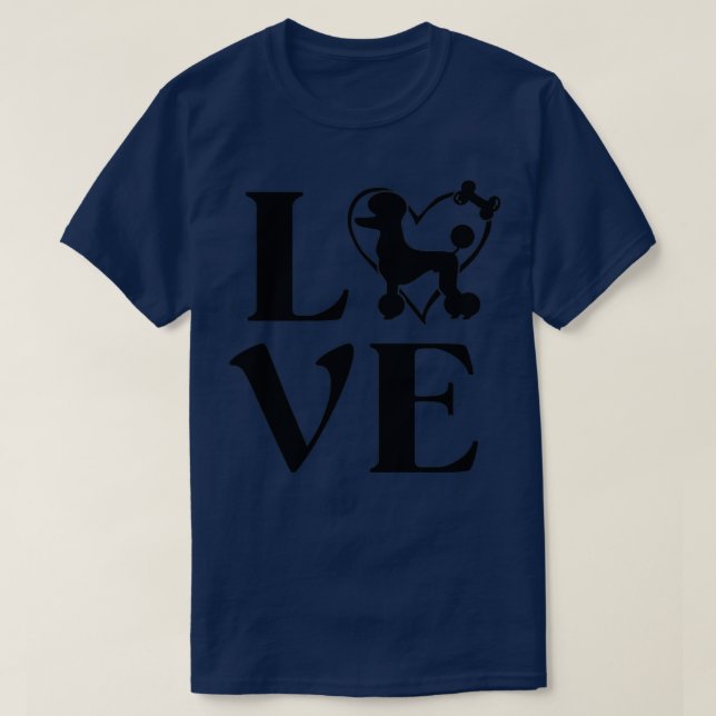 Cadeaux De Poodle Aimer Chiens Tshirts Pour Femmes (Design devant)