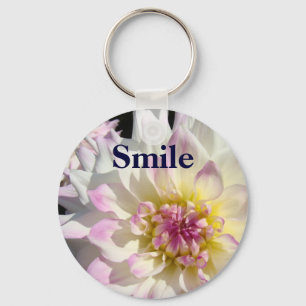 Cadeaux de porte-clés Sourire Fleurs de Dahlia Bla