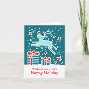 Cadeaux de rennes de promotion turquoise carte ver