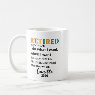 Cadeaux de retraite pour femmes, Tasse à café retr