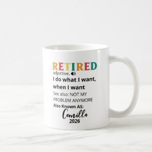 Cadeaux de retraite pour femmes, Tasse à café retr